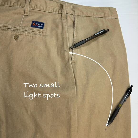 LAPCO FR Khaki Uniform Pants Mens 44x31 READ Flame Resistant CAT2 Workwear - Picture 3 of 12
